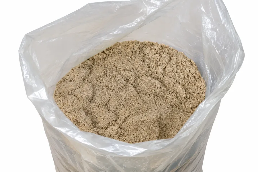 Bolsa abierta con arena fina